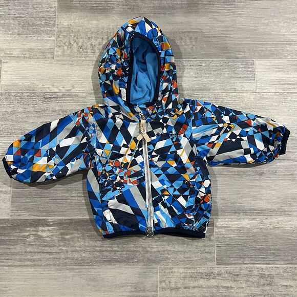 Columbia Baby Boys Size 6‎ Months Jacket Blue/White/Orange Geometric Shape - Picture 1 of 9